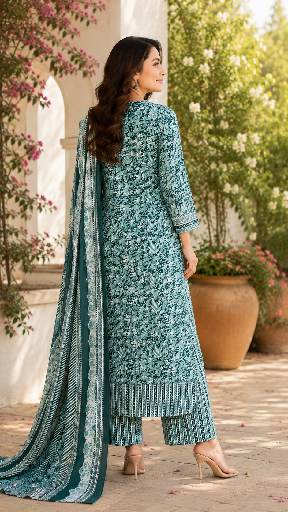 Pure cotton designer print with work suit