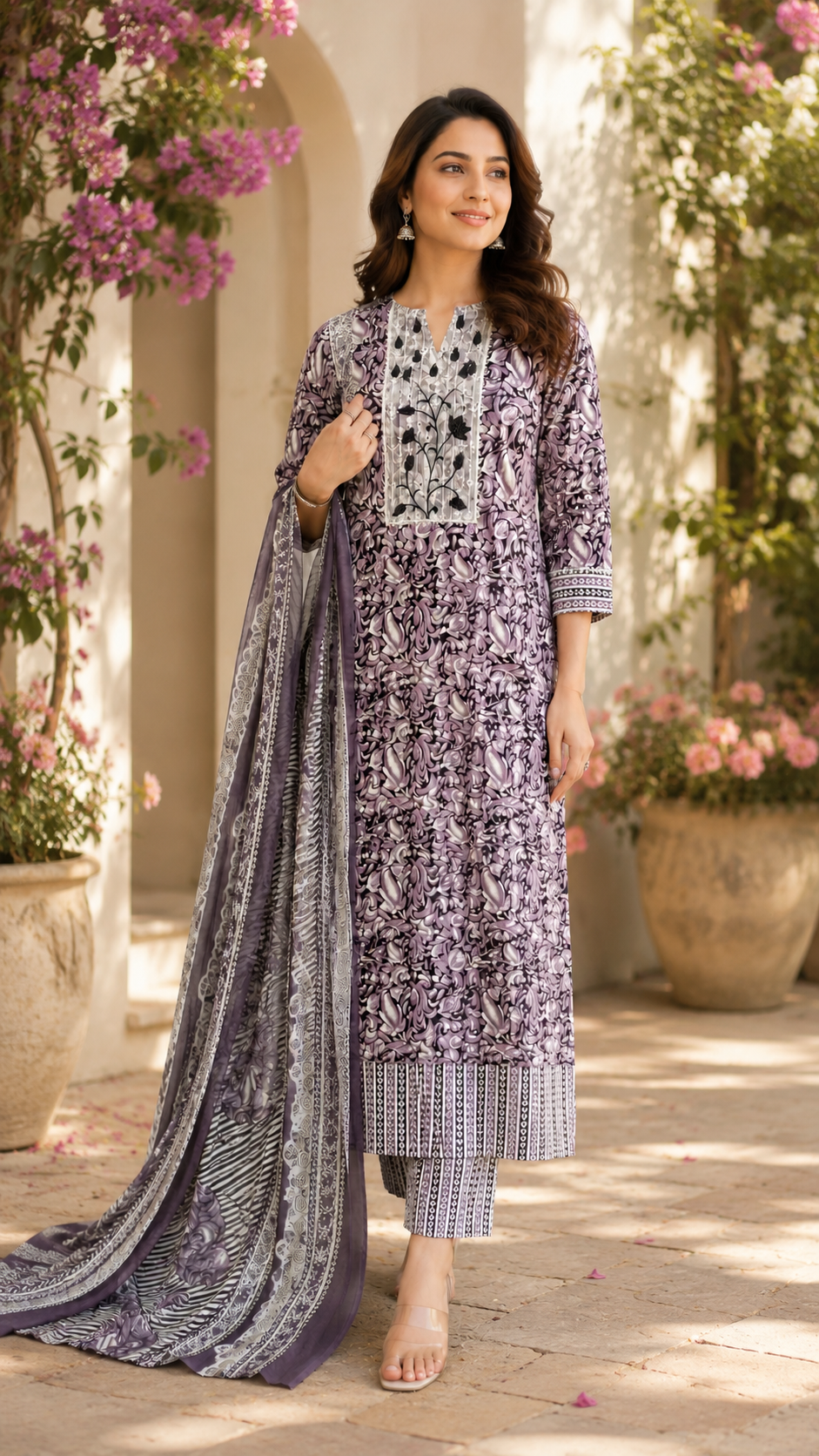 Pure cotton designer print with work suit