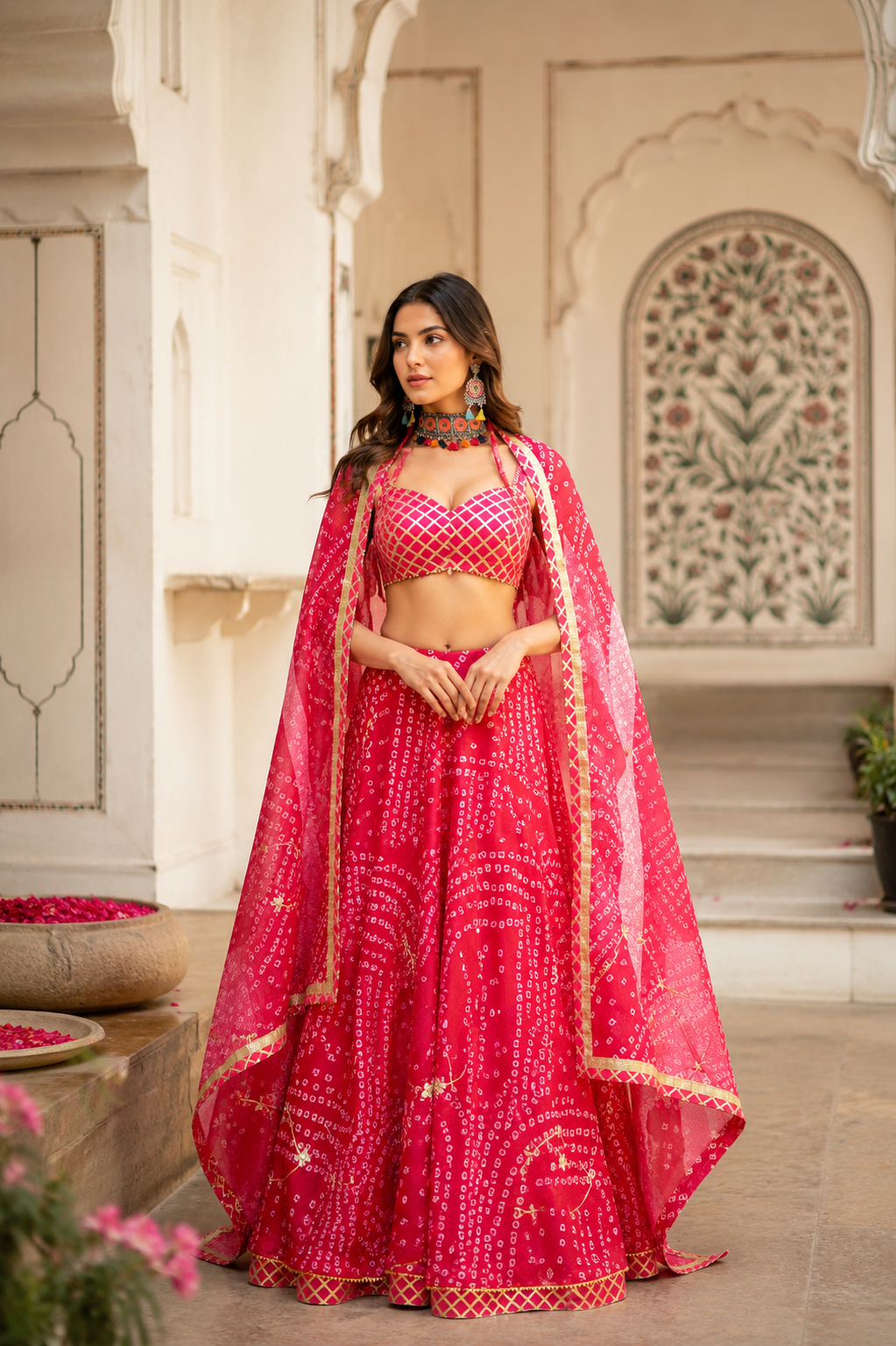 Pink Double Layer Lehenga