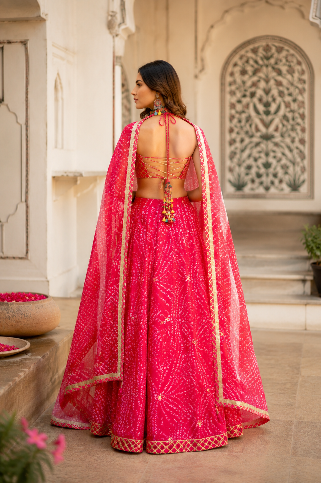 Pink Double Layer Lehenga