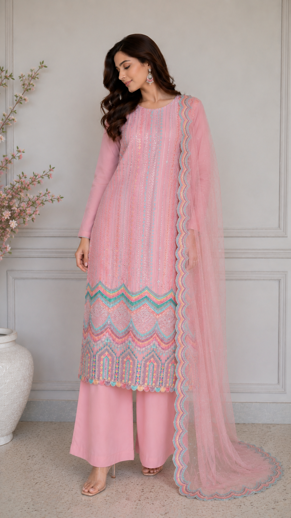 Designer sequence work party wear stylish suit