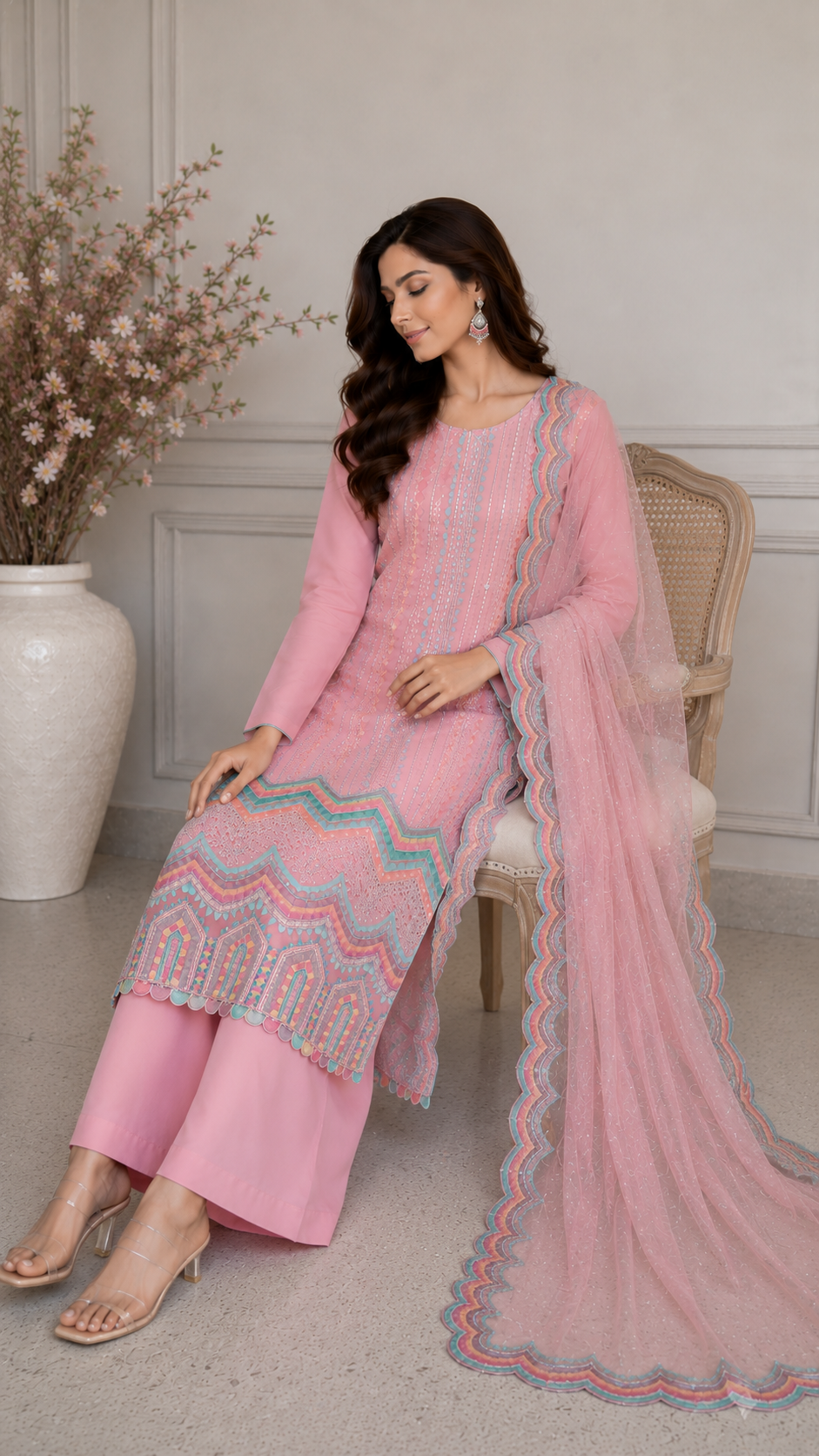 Designer sequence work party wear stylish suit