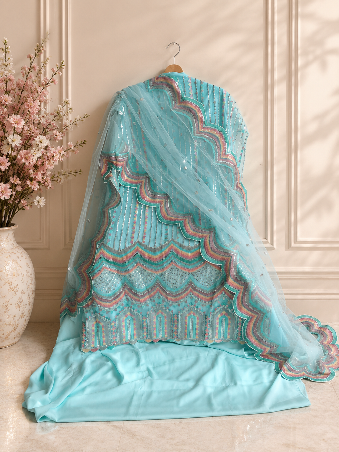 Designer sequence work party wear stylish suit