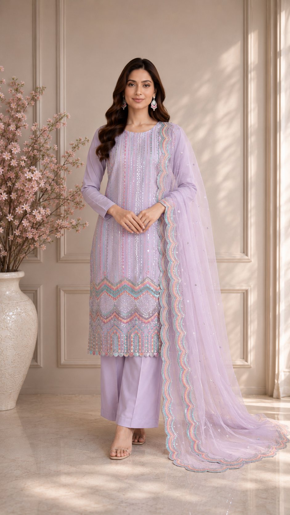 Designer sequence work party wear stylish suit