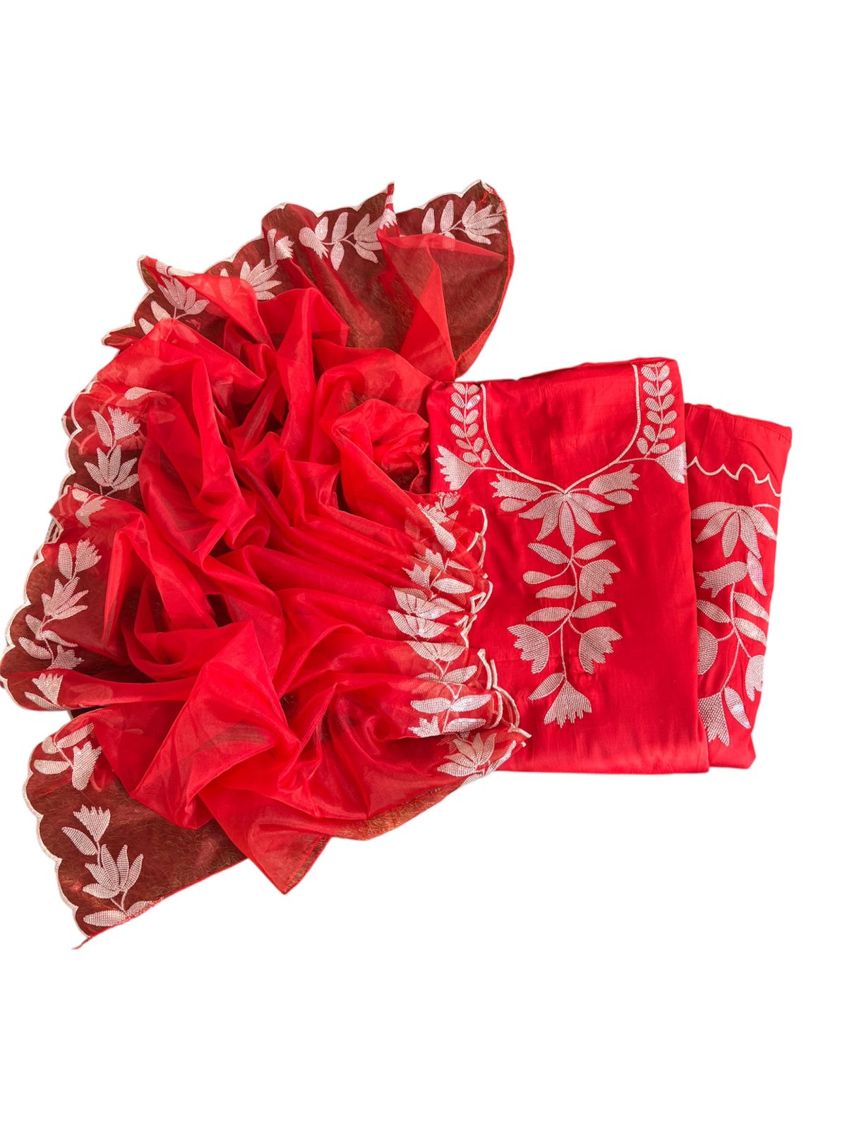 Vichitra silk unstitched designer suit