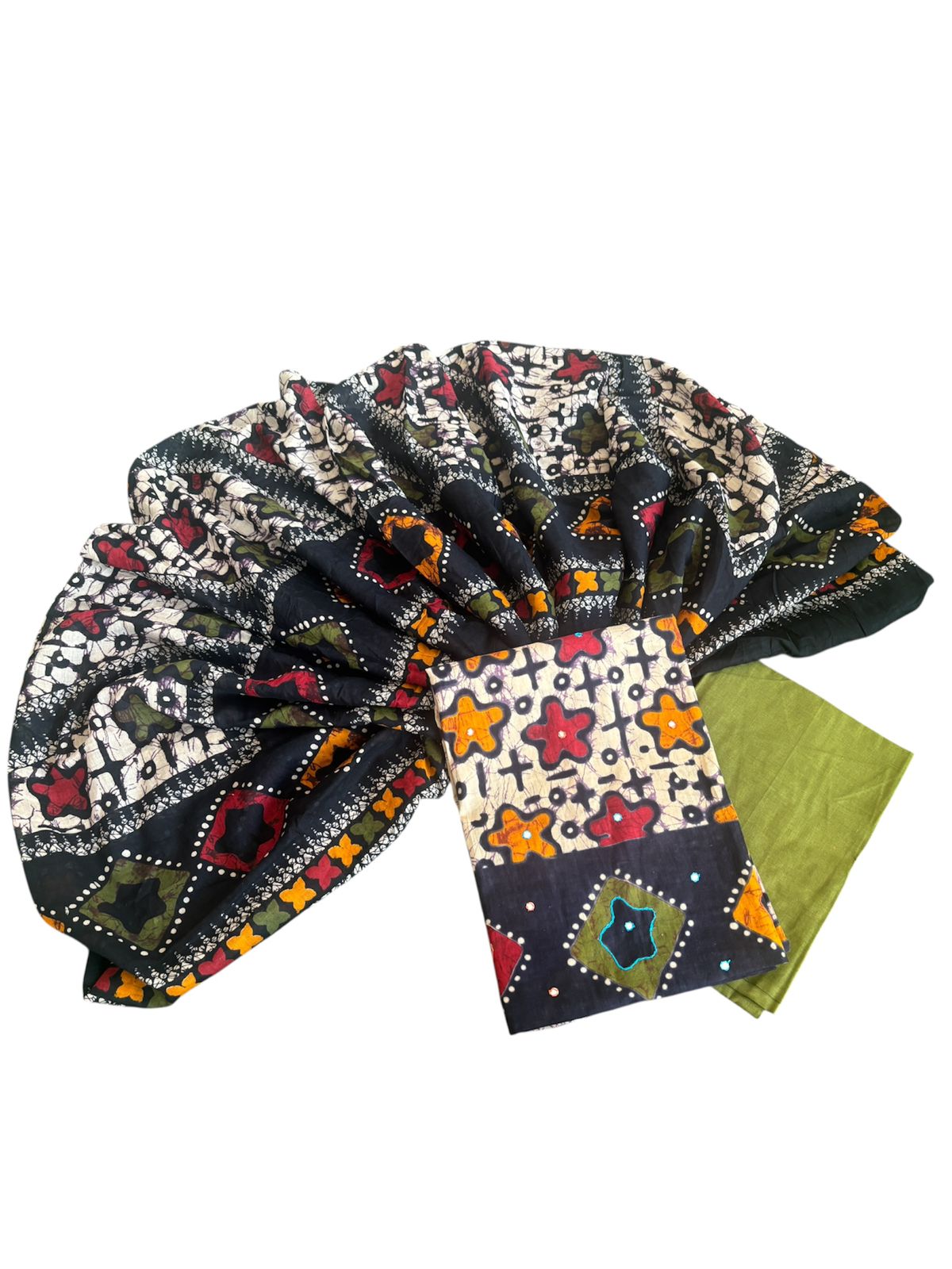 Pure cotton designer batik print suit with cotton dupatta