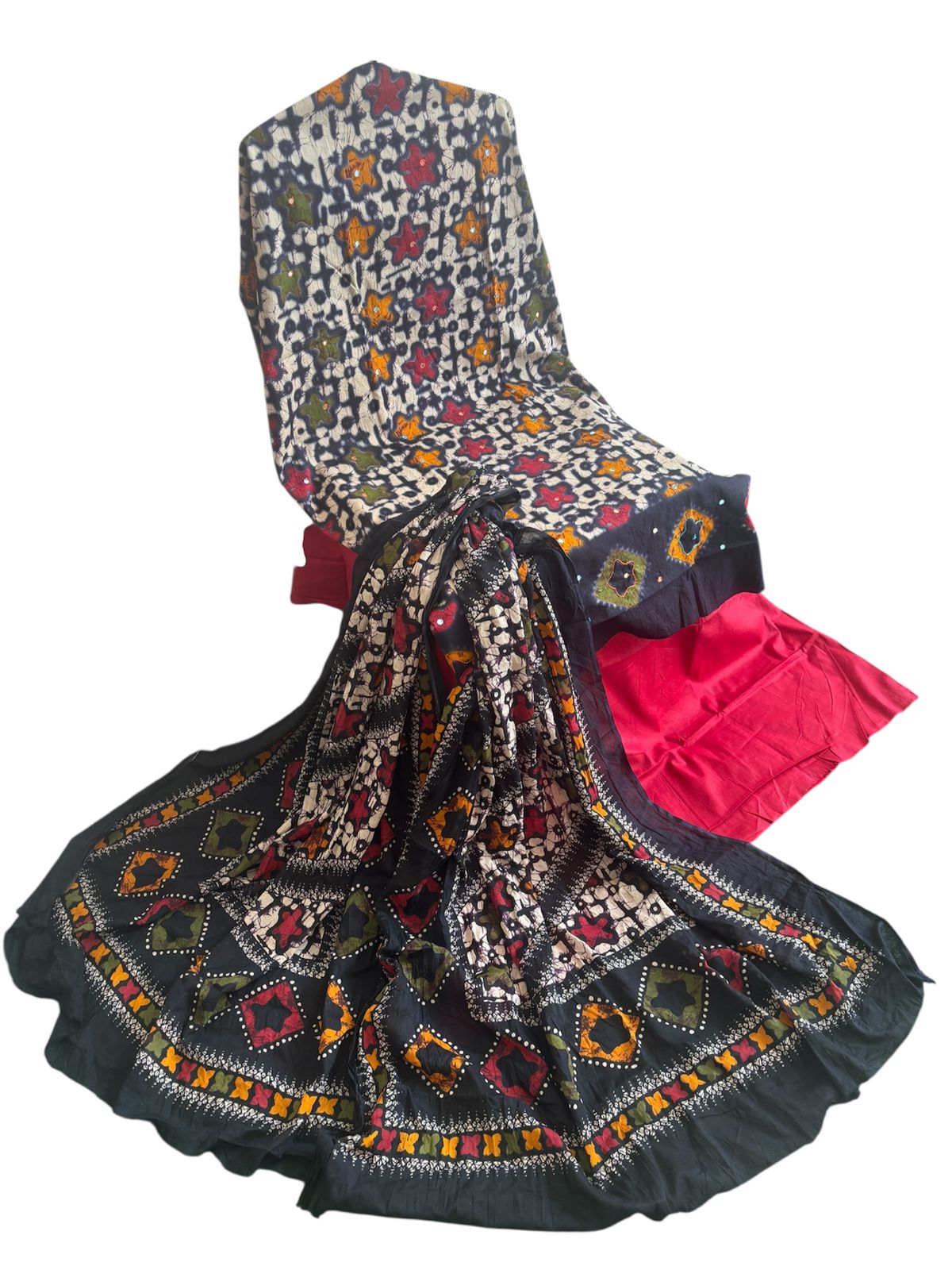 Pure cotton designer batik print suit with cotton dupatta