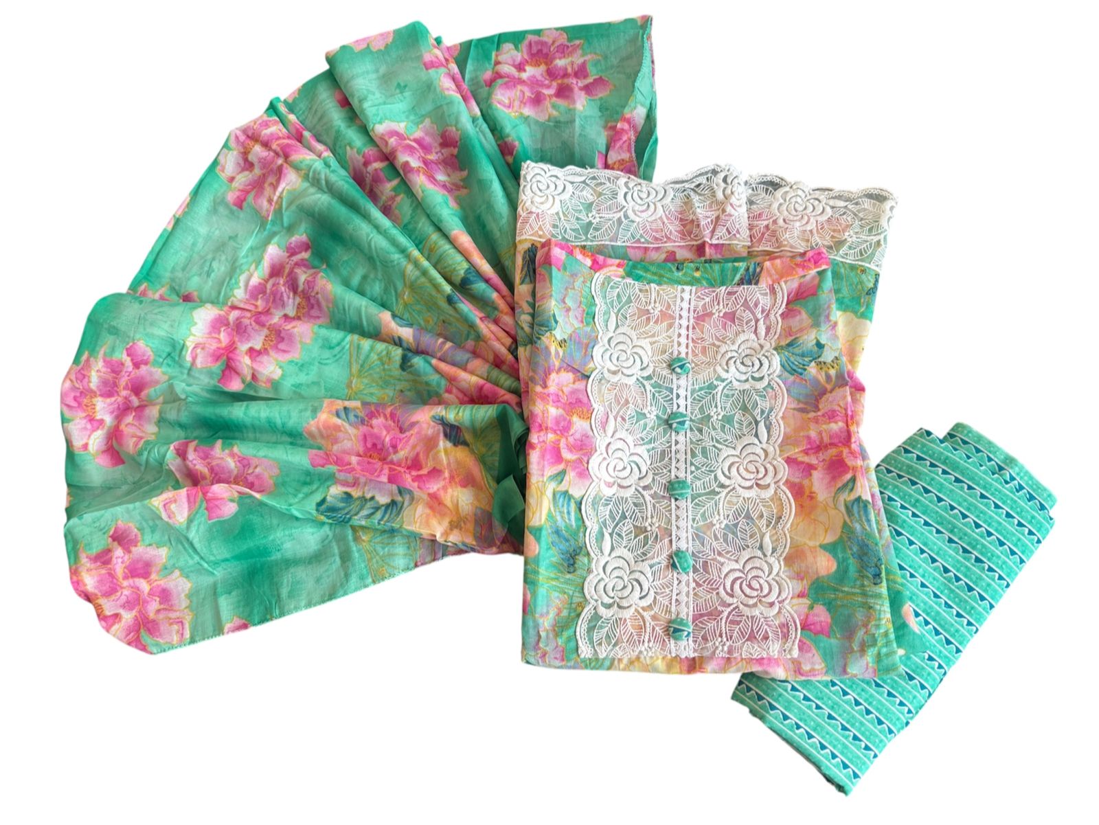 Pure cotton unstitched  floral print best price suit